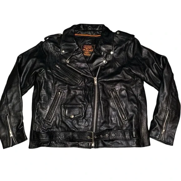 Milwaukee Leather Women's 3XL‎Leather Jacket Zip Liner Biker Retro Punk Belted
